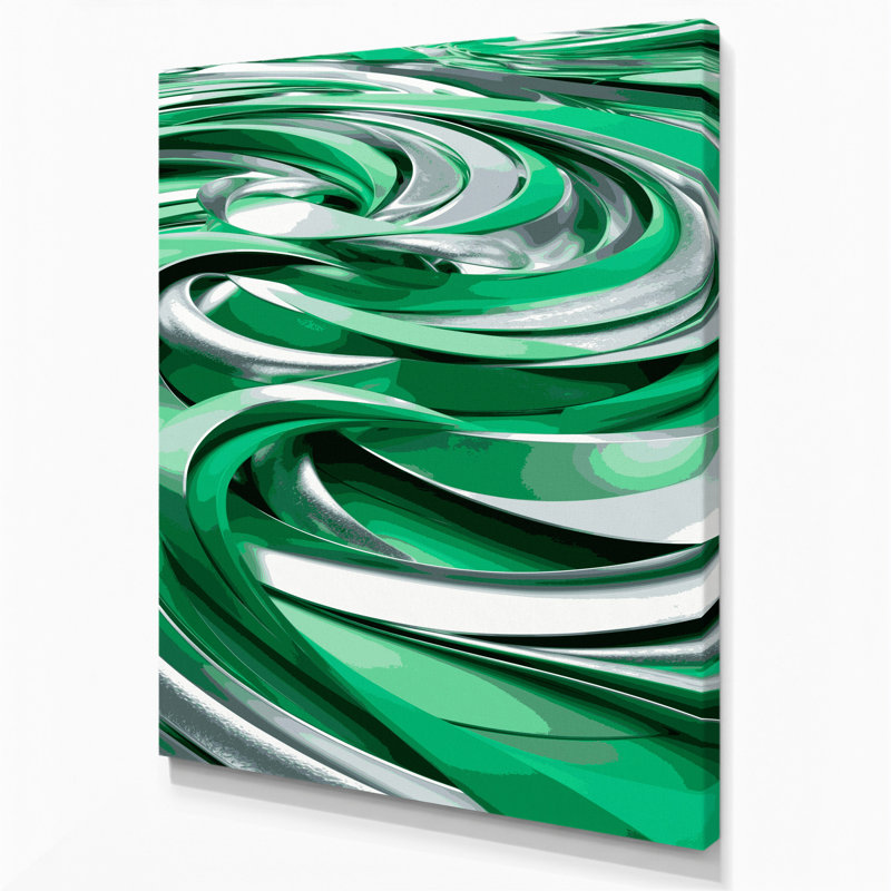 «Abstract Landscape 53», art mural sur toile verte, H 14 po x l 11 po
