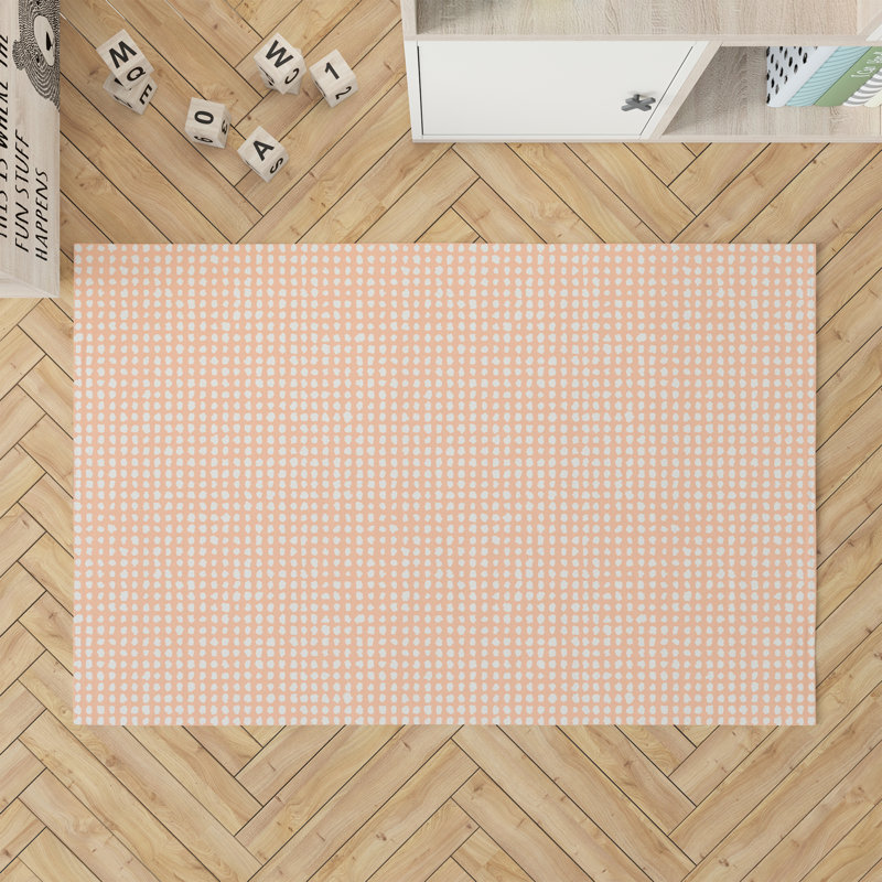 Grunge Row Kids Play Mat, Peach/Orange, Rectangle 2' x 3'
