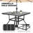 Outdoor 7-Piece Dining Set, Iron Finish, Black with Gold Speckles-1040189680