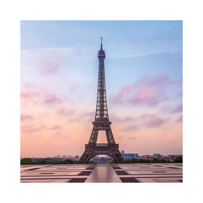 Paris Eiffel Tower Sunrise by Melanie Viola - Wrapped Canvas Print, 30.48 cm H x 30.48 cm W