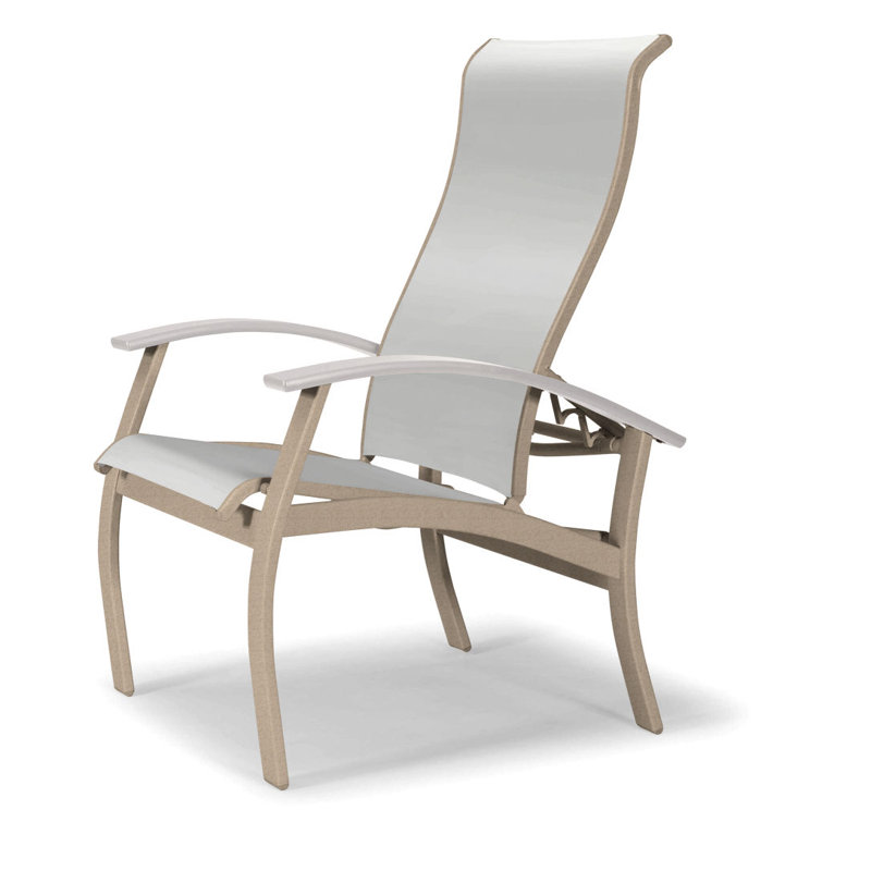 Chaise de patio Askar, Blanc, Blanc 6D Sunbrella®, Désert texturé