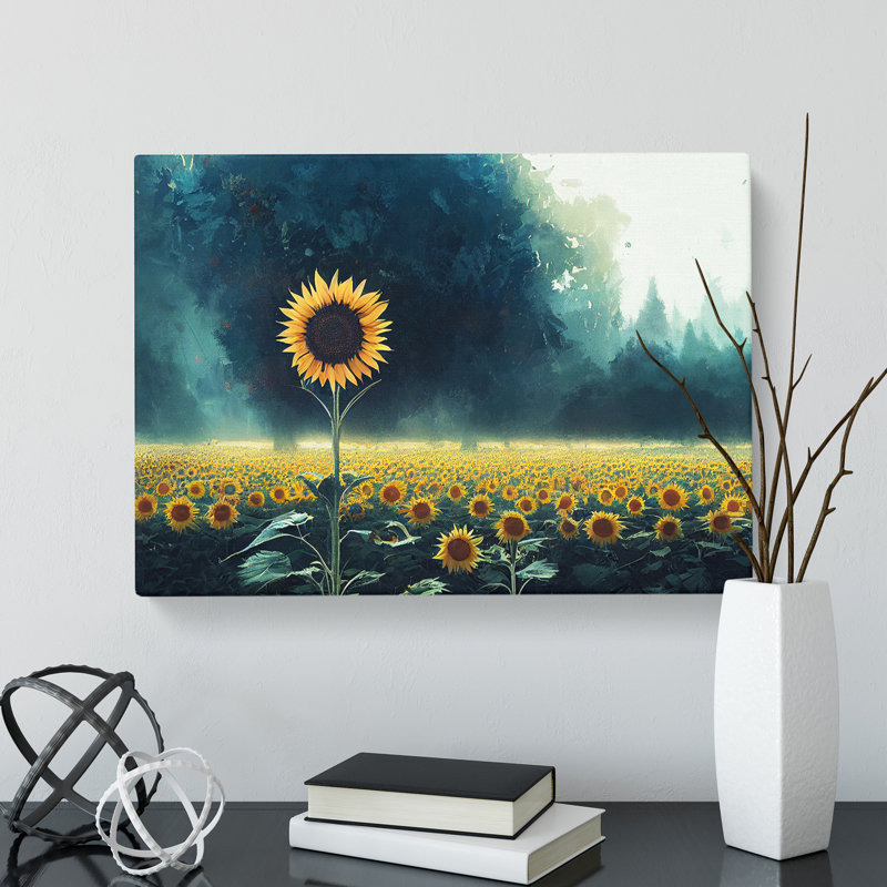 Favourable Sunflowers - Wrapped Canvas, 35cm H x 50cm W x 3cm D