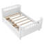 Lit plateforme simple en bois avec 2 tiroirs à roulettes, blanc, rails et construction, structure fonctionnelle amovible, chambres idéales-130164804