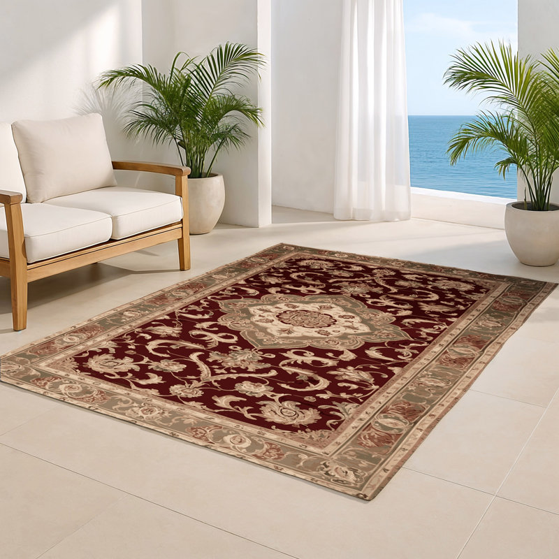 French Brown Indoor and Outdoor Area Rug, Rectangle 2' x 3'