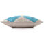Coussin en velours de soie turquoise fait à la main 16 x 24 po - Coussin lombaire géométrique de luxe