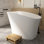 Baignoire profonde autoportante à surface solide de 51 po Forma