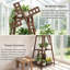 Support pour plante en bambou à 3 niveaux avec dessus de moulin à vent, support de présentation rétro pour jardin intérieur extérieur, patio, décoration de balcon
