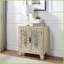 Table basse blanche antique avec portes en miroir Pieds effilés - Rangement caché pour le vestibule du salon