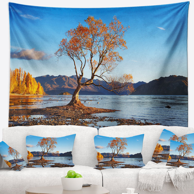 Tapisserie d'automne du lac wanaka en nouvelle-zélande, H 32 po x l 39 po