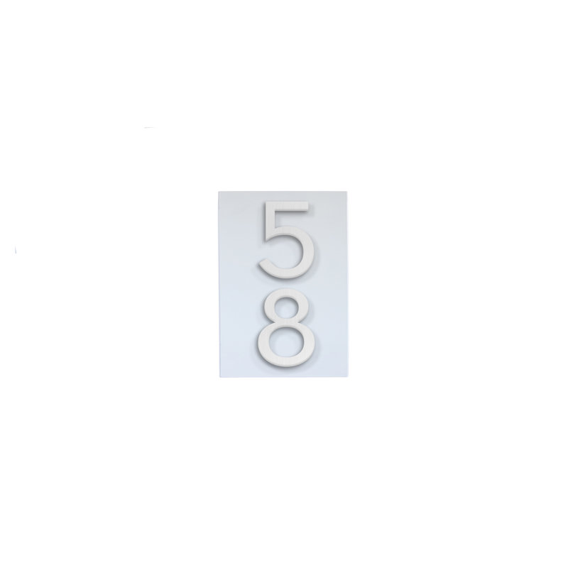 Petite plaque d'adresse murale Simply Sweet, Argent, Blanc