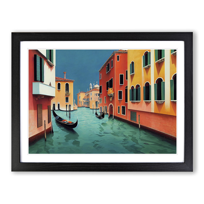 Modern Venice Canal Vol.2 - Framed Print, Black Framed, 34cm H x 46cm W x 2cm D