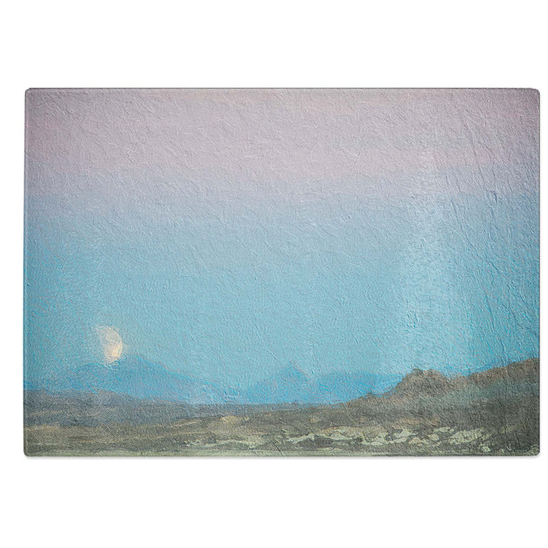 Tempered Glass Blood Moon over California Chopping Board, 39 cm W x 28.5 cm L