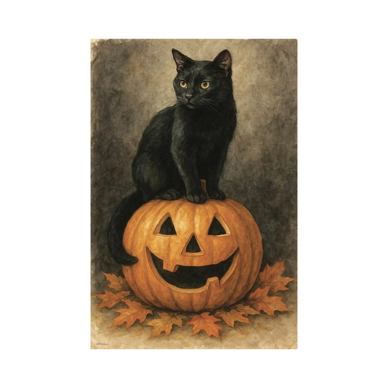 Salem's Jack-o'-lantern 1 Piece Wall Art on Canvas, 30.48 cm H x 20.32 cm W x 1.905 cm D, Does Not Apply
