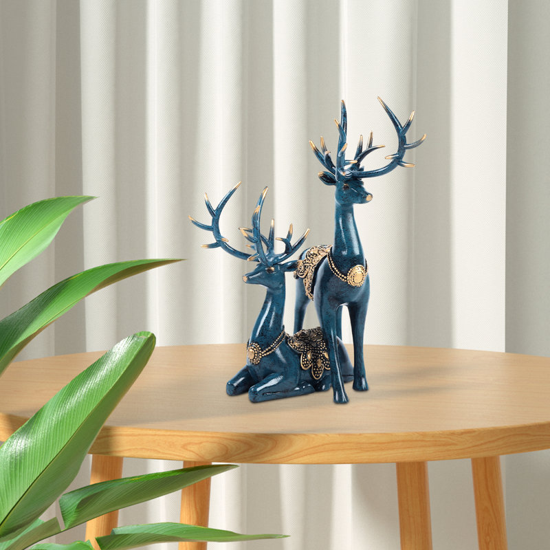 Grand renne de Noël moderne 11 po, Bleu