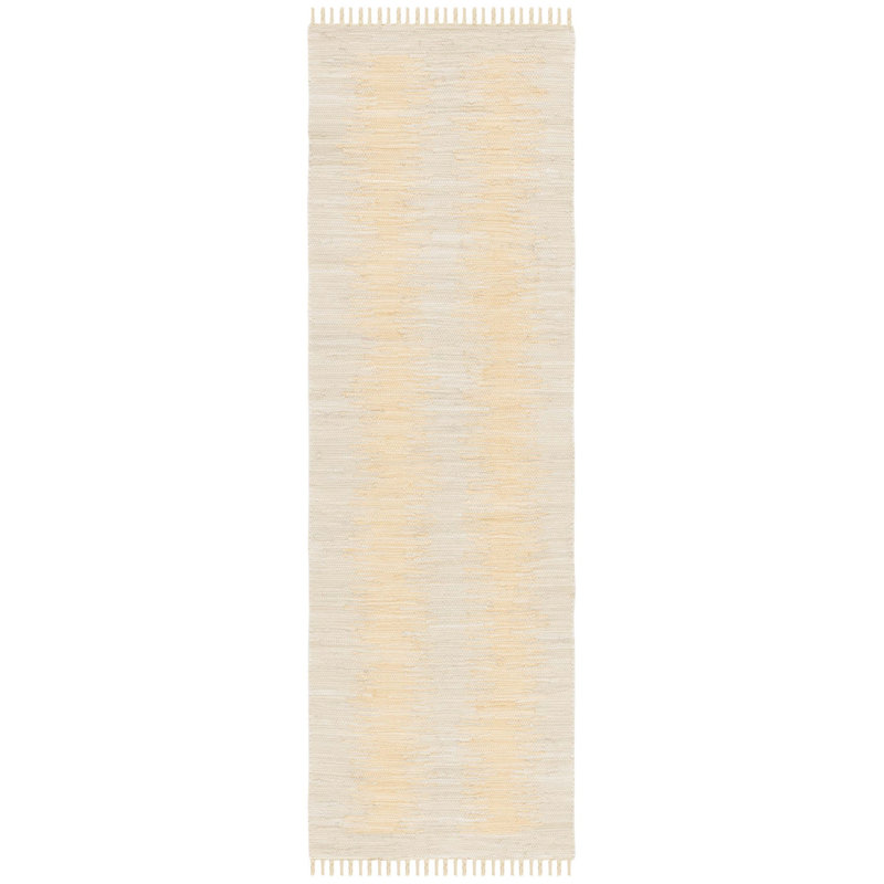 Cayman Hand Woven Cotton Abstract Rug, Runner 2'3" x 7'