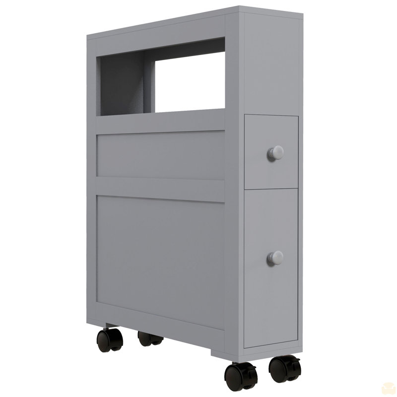 Armoire de rangement latérale en bois, Gris