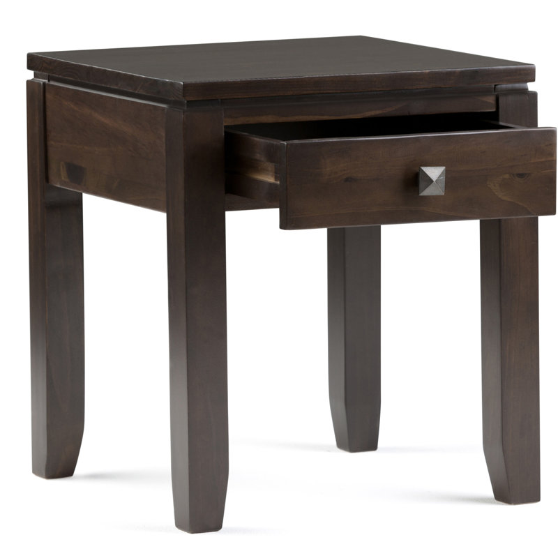 Cosmopolitan Compact Mahogany End Table with Storage Drawer