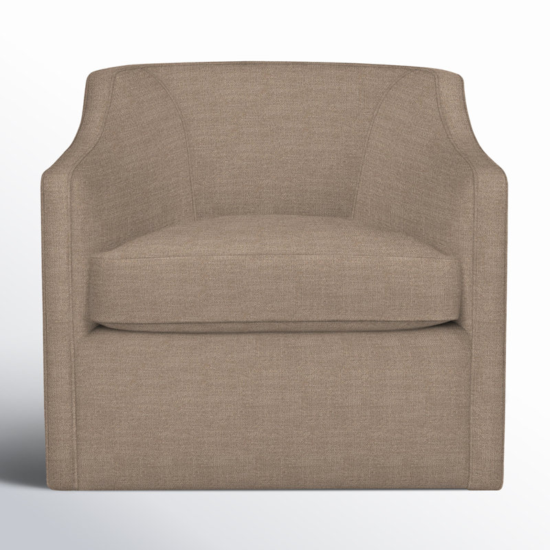 Fauteuil pivotant rembourré Marietta, Tissage panier en lin Conversation