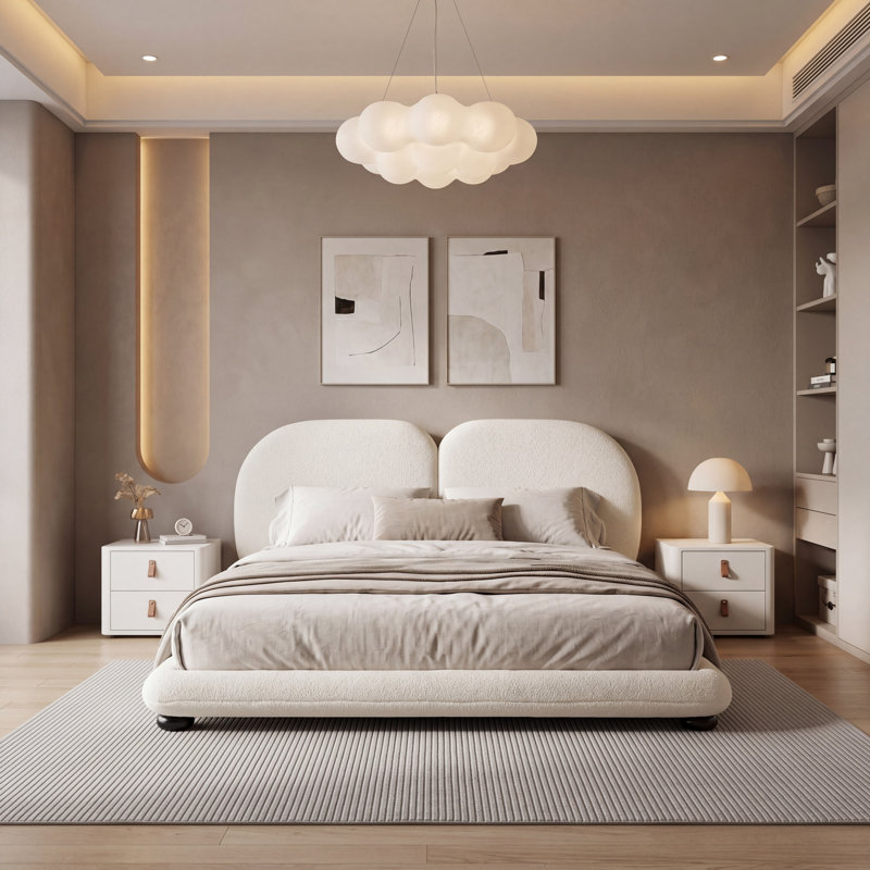Grand lit en molleton Modern Modern, Queen