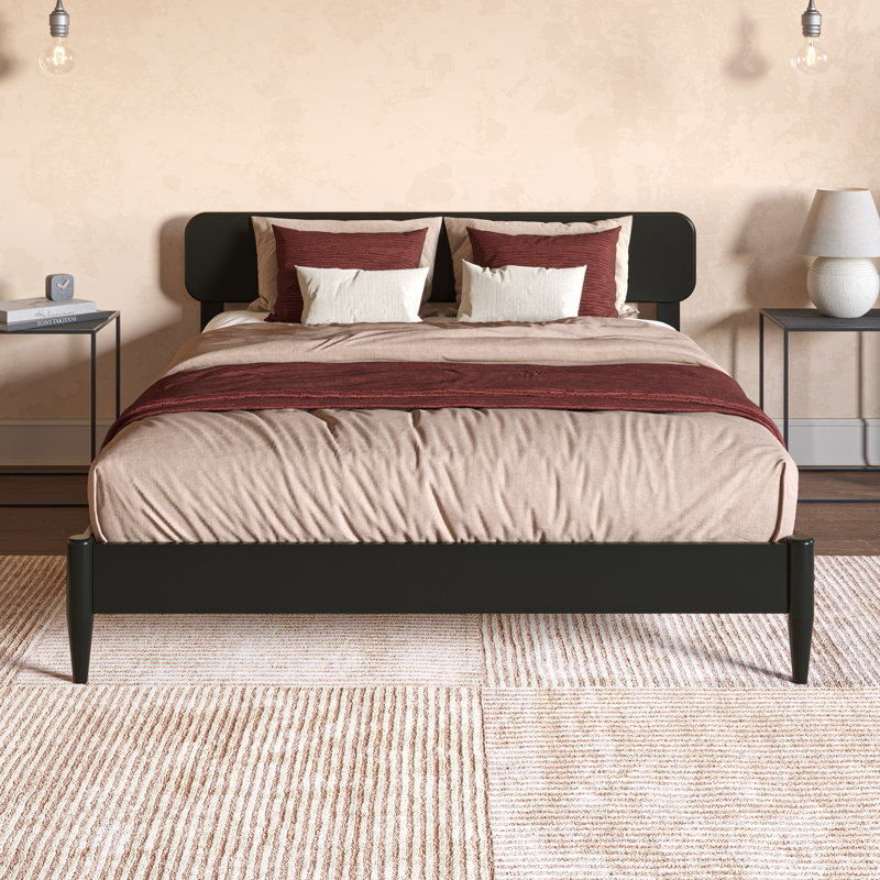 Vetu Solid Wood Spindle Bed, Queen, Black