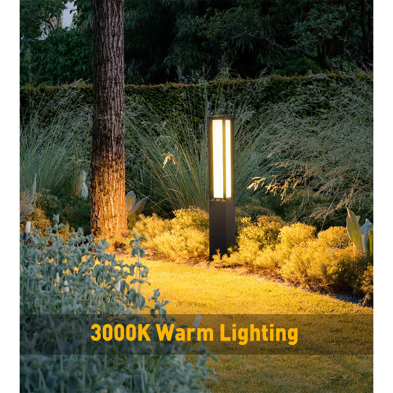 Modern Black Aluminum LED Pathway Light with Frosted Panel