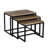 Set of 3 Mango Wood Nesting Tables with Black Metal Frame Base