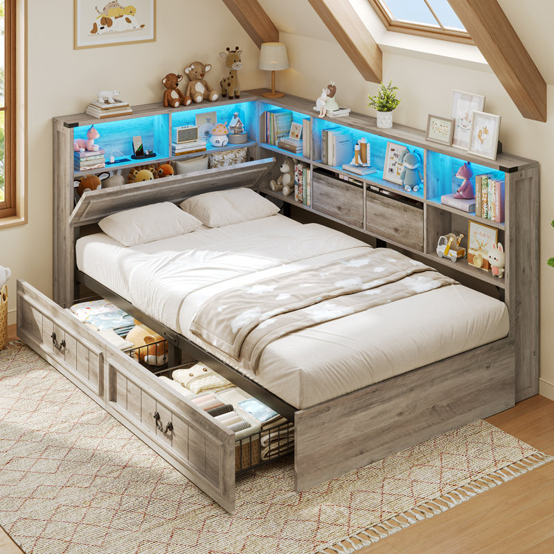 Structure de lit de jour Farmhouse, Gris, Twin