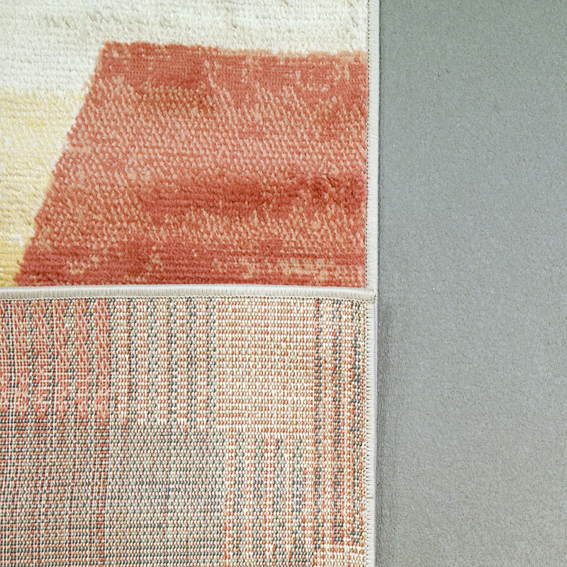 Tapis bleu / rouge abstrait Aloizas, Rectangle 5 pi x 7 pi
