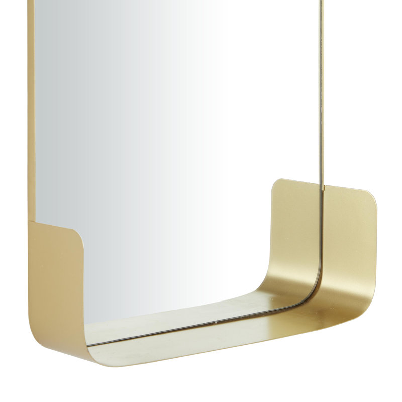 Metal Rectangle Wall Mirror, Gold