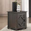 Petite table de chevet 24 po avec mini armoire - Table de chevet rectangulaire autoportante brune
