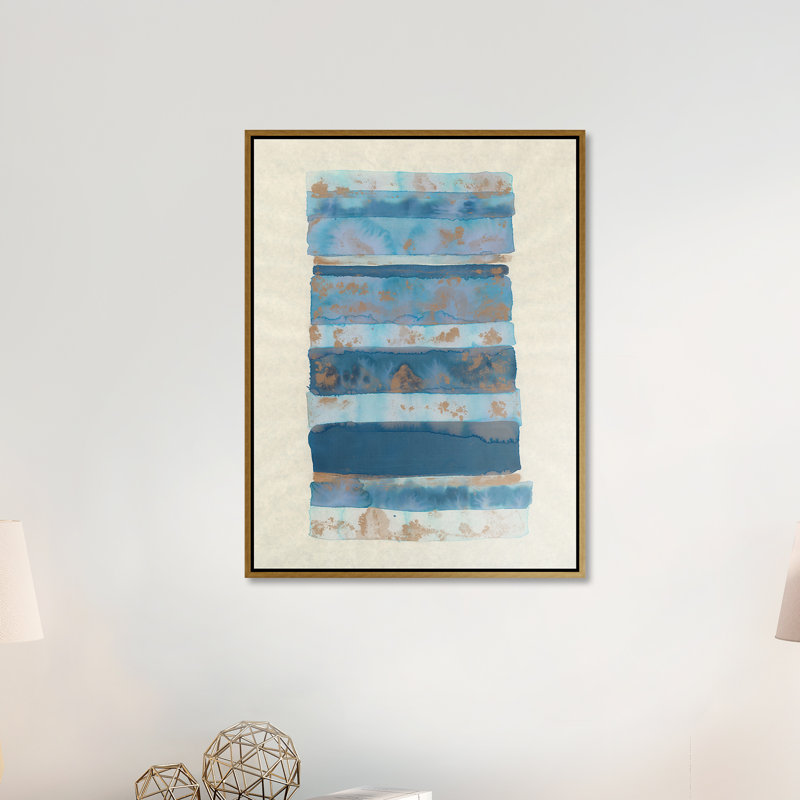 «Mavi Vibe III» par Danielle Davis - peinture sur toile à cadre flottant