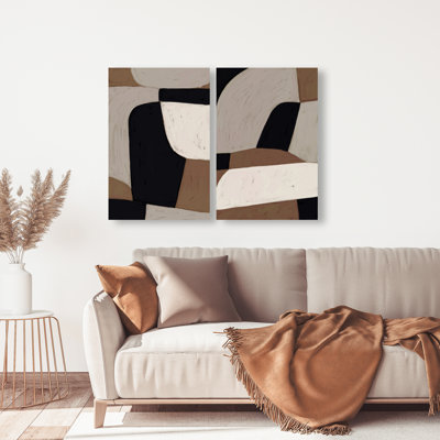 All The Way Set Abstract Canvas Print by Oliver Gal, Black Frame, 10 x 15