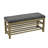 Upholstered Storage Bench with 2-Tier Shoe Rack-2009229110
