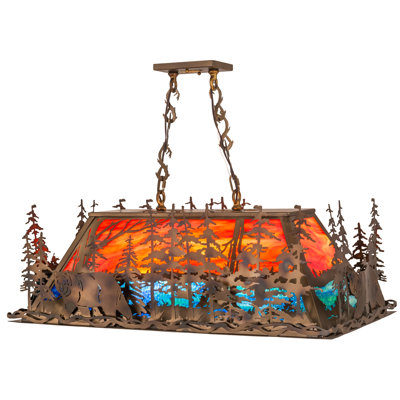 6 - Light Burnished Antique Copper Pool Table Lights Pendant