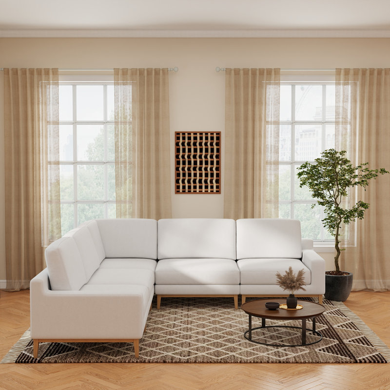 Canapé modulaire Bourbeau, Polyester blanc