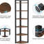 Étagère de coin 70,87 "de hauteur à 6 niveaux brun rustique pour le salon et le bureau-771313460