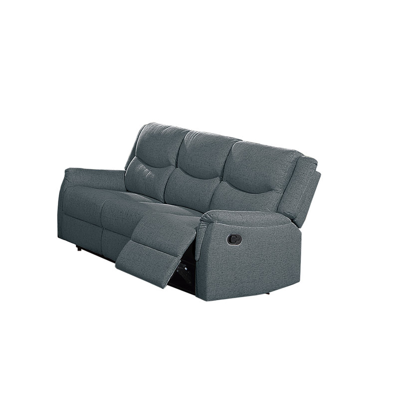 Zaphira Upholstered 76'' Reclining Sofa, Dark Gray Burlap