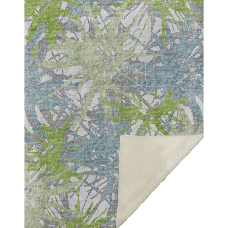 Couverture jetée en sherpa One Pixie Street Multi 50" x 70", multicolore, Lime;Teal;Grey