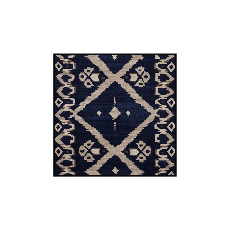 Machine Washable Gray Area Rug, Square 3'