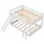 Lit double au-dessus d'un lit superposé avec glissade, blanc - Apportez du divertissement à la structure de la chambre à coucher, une bonne nuit de sommeil-130080225-130080224
