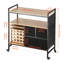 Chariot roulant roulant et table de rangement avec 20 porte-rouleaux en vinyle 3 tiroirs noir