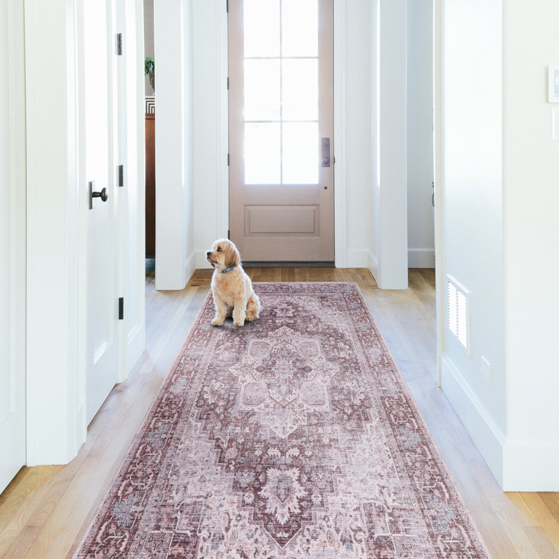 Vintage Look Cotton and Chenille Flatweave Area Rug, 200 cm round