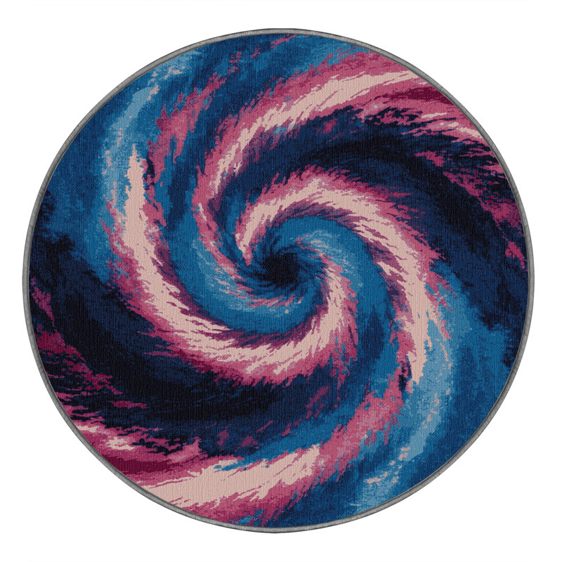 Tapis mauve lavable à la machine, Rond 7 pi