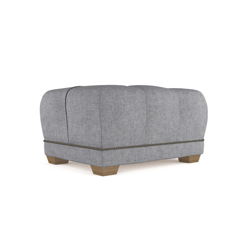 Hudson Ottoman, Plush Velvet Oyster, Weathered