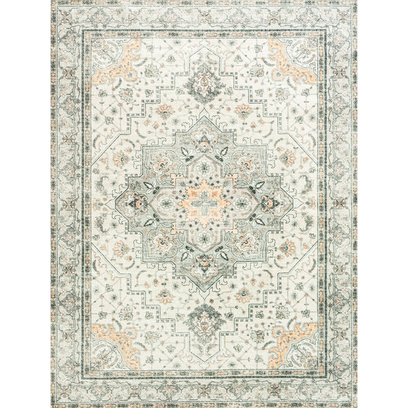 Area Rug Washable Bohemian Vintage Style Rug Low Pile Distressed Floor Carpet for Living Room Bedroom Kitchen Dining