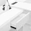 Lit plateforme double blanc avec coiffeuse et tablettes, 2 tiroirs de bureau pour le rangement des cosmétiques Blanc, lit, 6 tiroirs, table, différents motifs de décoration-1312612971