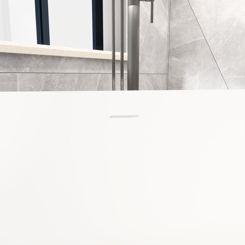 62.9'' x 29.52'' Soaking Solid Surface Bathtub