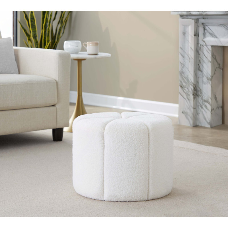 Repose-pieds en tissu blanc