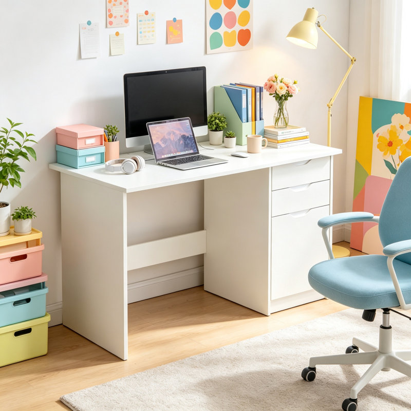 Particle Board / Chipboard Writing Desk, White