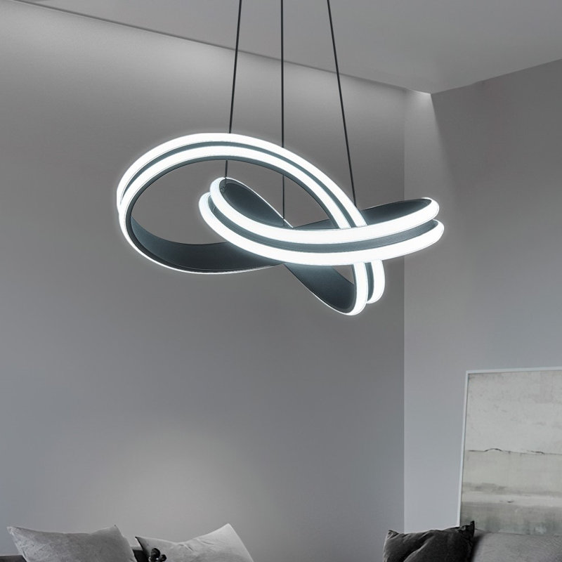 Luminaire suspendu moderne à intensité variable à DEL avec anneaux irréguliers pour salle à manger, salon, îlot de cuisine, chambre à coucher
